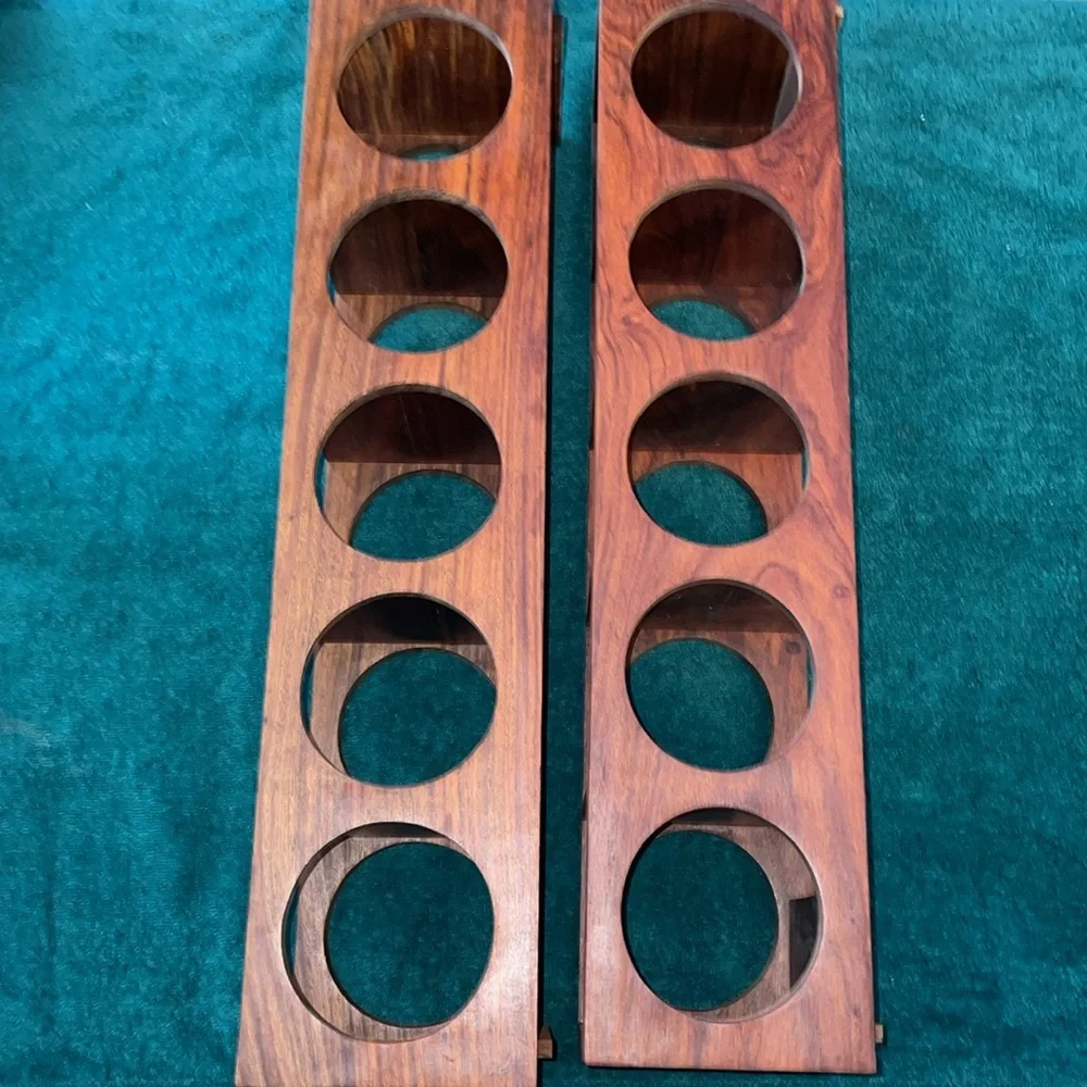 Crate&Barrel Shesham 5 bottle wine racks